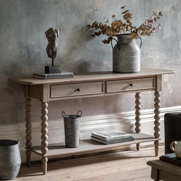 Cedar and Sage Boden 2 Drawer Console Table | Dunelm