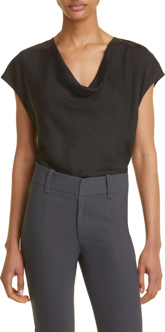 Cowl Neck Cap Sleeve Silk Blend Blouse | Nordstrom