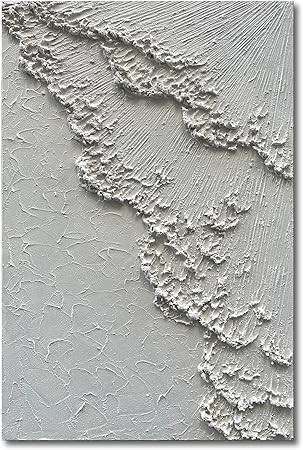 Art 45x30 inches Large White Thick Texture Abstract Oil Painting Hand-Painted sea Landscape Oil P... | Amazon (US)