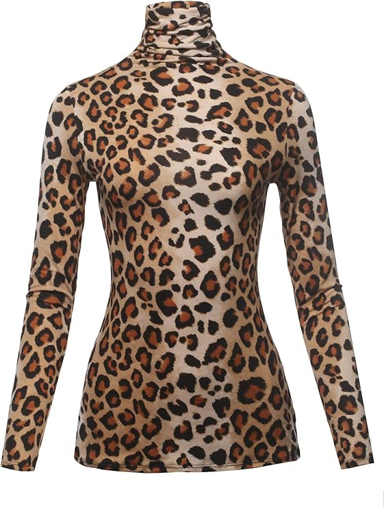 SSOULM Women's Slim Lightweight Long Sleeve Pullover Turtleneck Shirt Top with Plus Size | Amazon (US)