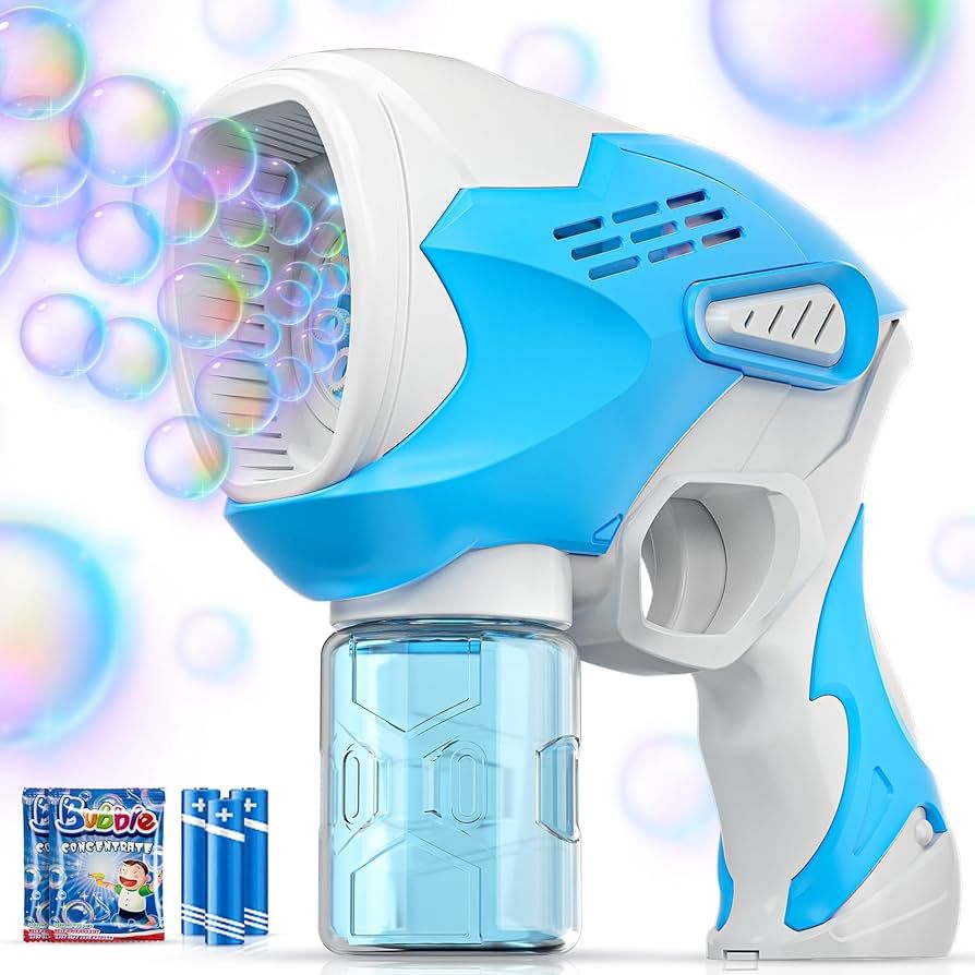 Bubble Gun - Bubble Machine for Kids - 8 Holes Bubbles Wands Blaster with LED Light, Bubble Solut... | Amazon (US)
