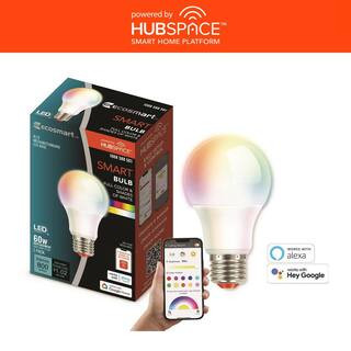 60-Watt Equivalent Smart A19 Color Changing CEC LED Light Bulb with Voice Control (1-Bulb) Powere... | The Home Depot