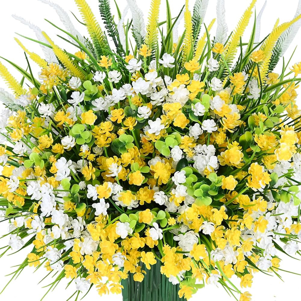 Artificial Plants Outdoor, 20PCS Artificial Flowers, UV Resistant Fake Flowers, Faux Flowers for ... | Amazon (US)