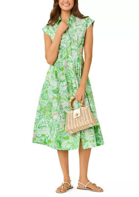 Lilly Pulitzer Women's Tonya Midi Shirtdress, White, 6 | Belk