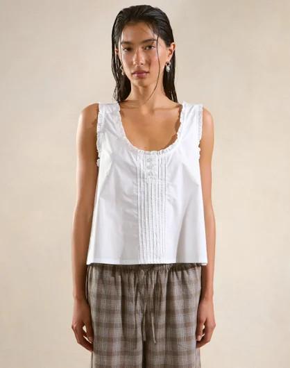 Poplin Frill Trim Blouse | Glassons (Australia)