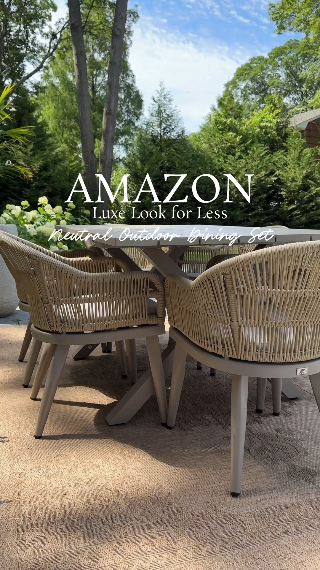 There’s something about dining alfresco and poolside! ✨ My new outdoor dining set is beautiful and I absolutely love it. It’s neutral and timeless design is  giving designer vibes. This set is available at Amazon along with my rechargeable, rattan table lamps, napkins, chargers, and dinnerware.

#LTKHome #LTKSaleAlert #LTKSeasonal