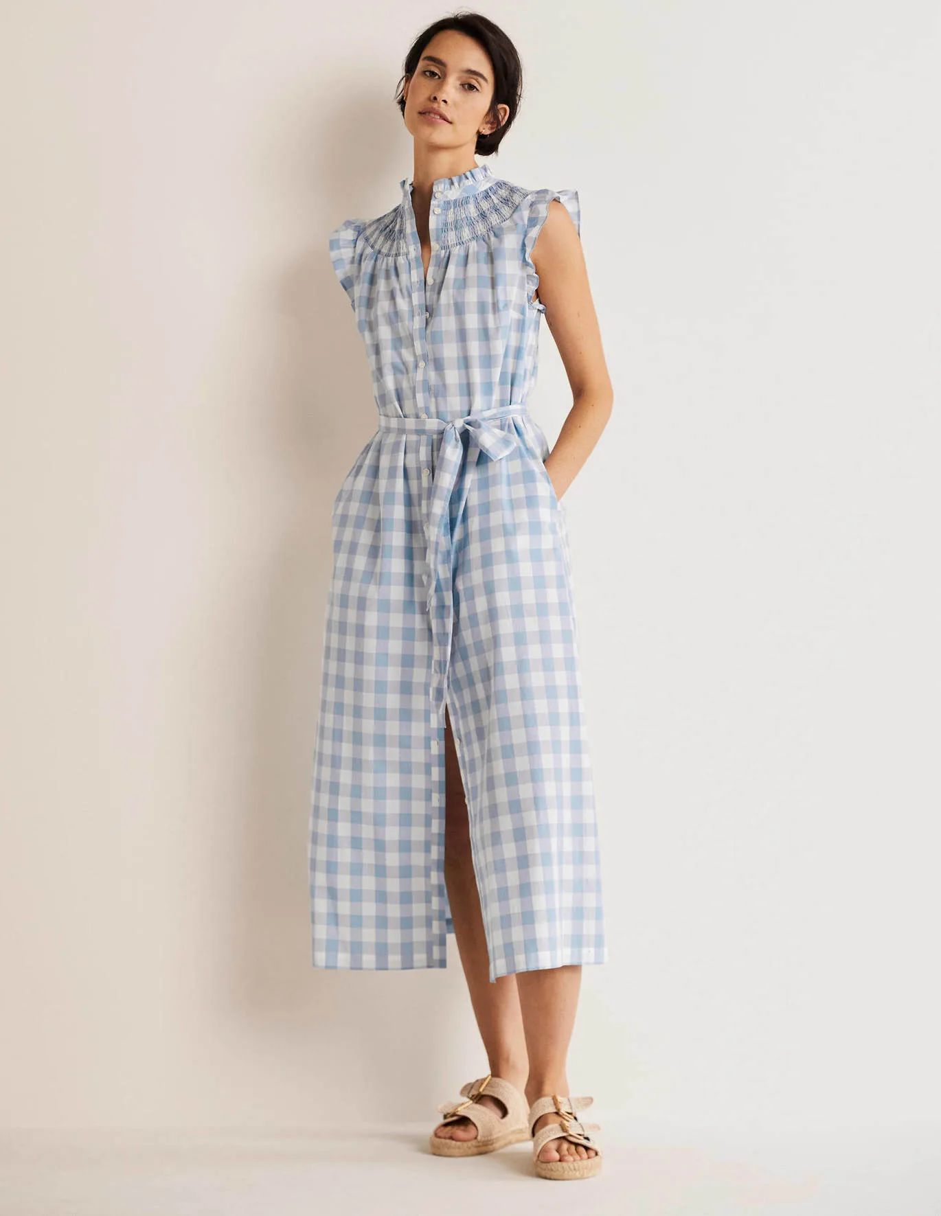 Jane Smocked Midi Shirt Dress | Boden (US)