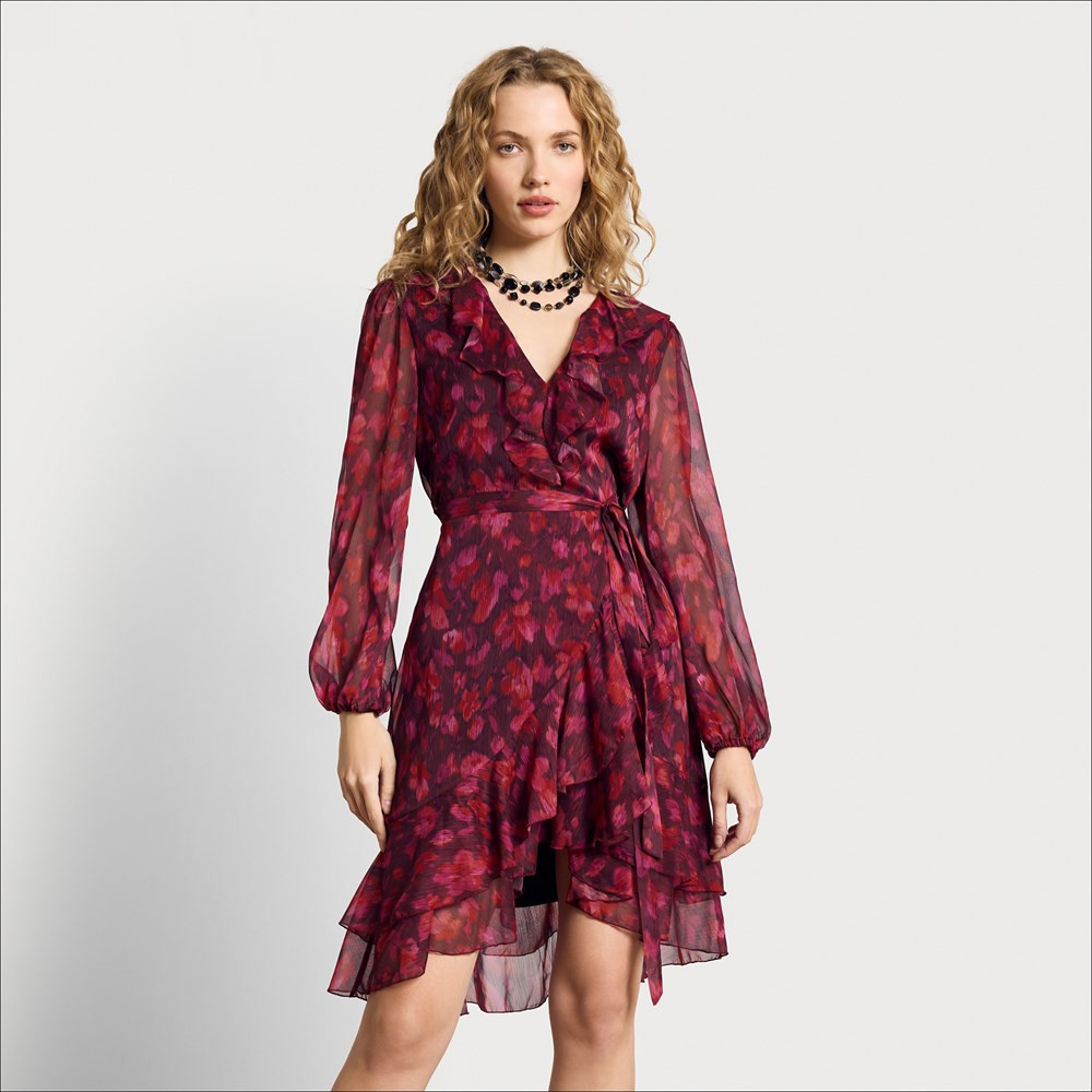 V-neck Long Sleeve Ruffle Mini Dress | Sam Edelman
