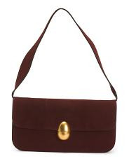 Made In Italy Suede And Leather Phoenix Baguette Shoulder Bag | TJ Maxx