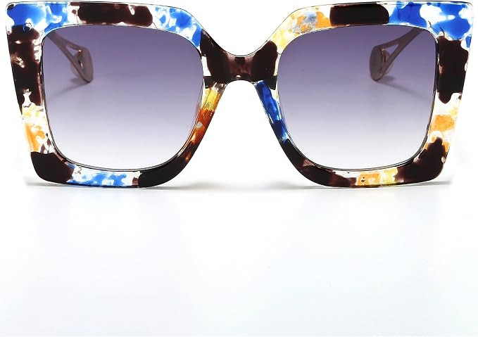 SUNBSR Fashion Oversized Square Sunglasses for Women Classic Big Frame Trendy Cute Cat Eye Style ... | Amazon (US)