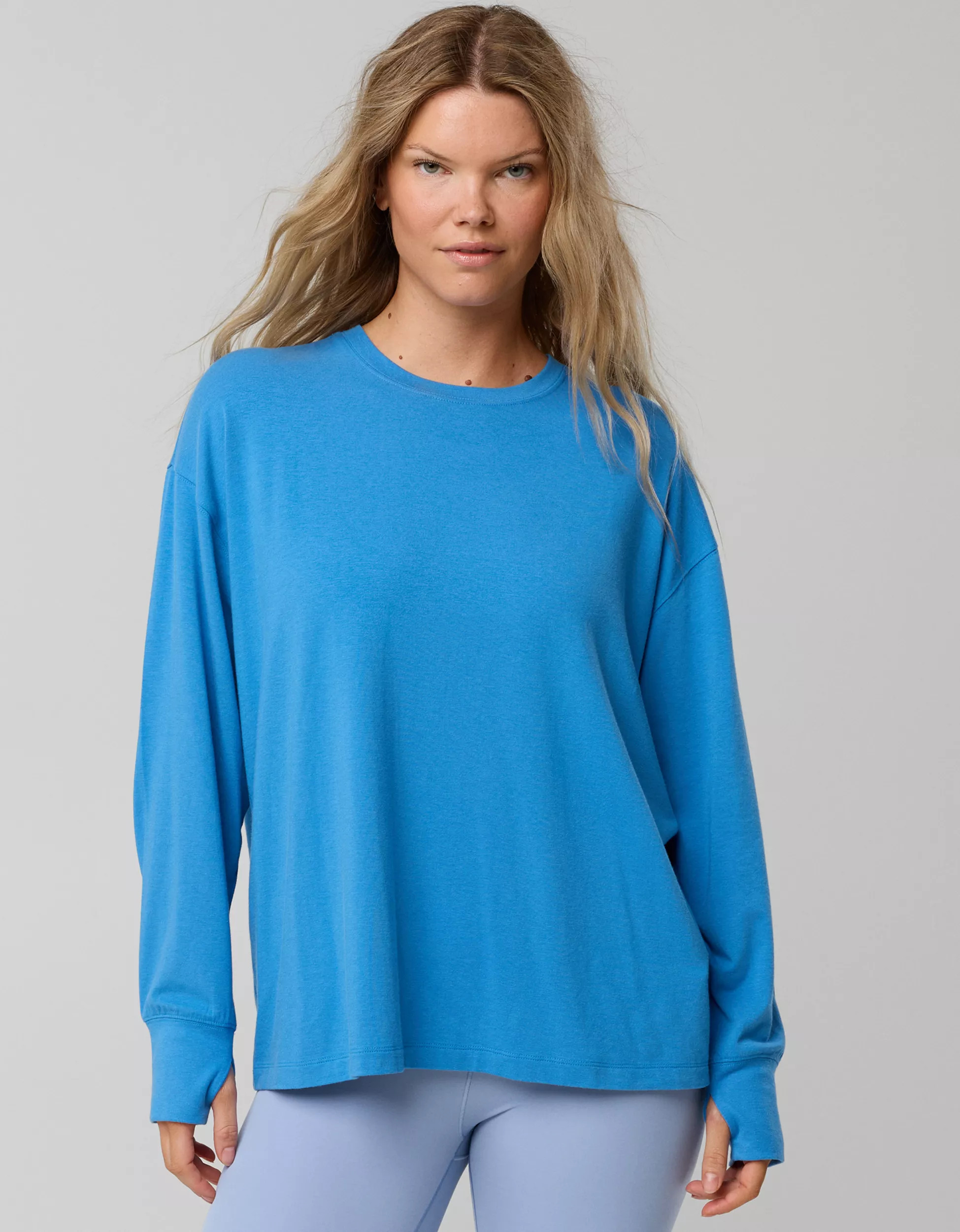OFFLINE By Aerie Let's Stretch Long Sleeve Boyfriend T-Shirt | Aerie