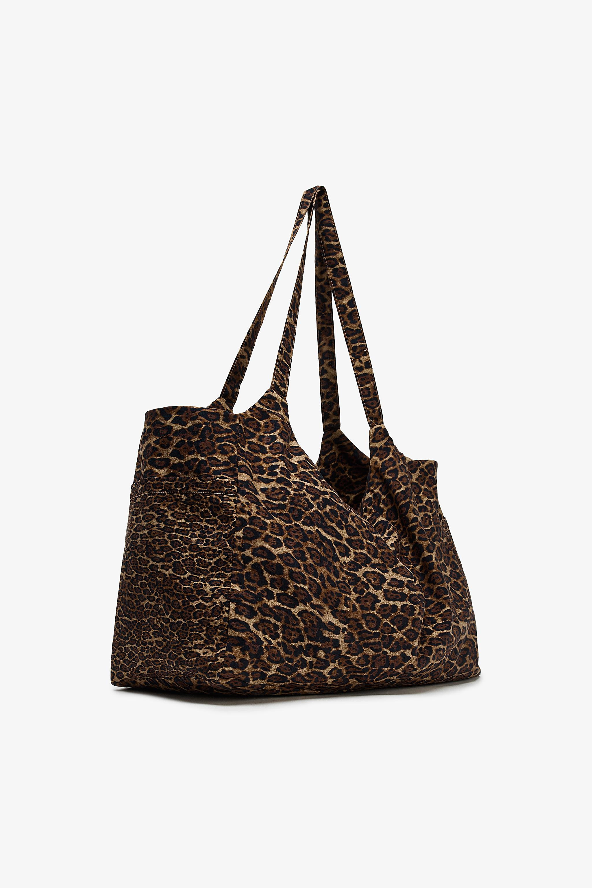 ANIMAL PRINT COTTON MAXI BAG | Zara UK
