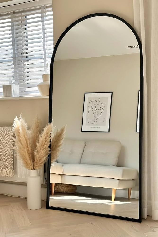 MirrorOutlet The Arcus - Metal Frame, Framed Arched Leaner/Wall Mirror 71" X 35" (180CM X 90CM) B... | Amazon (UK)