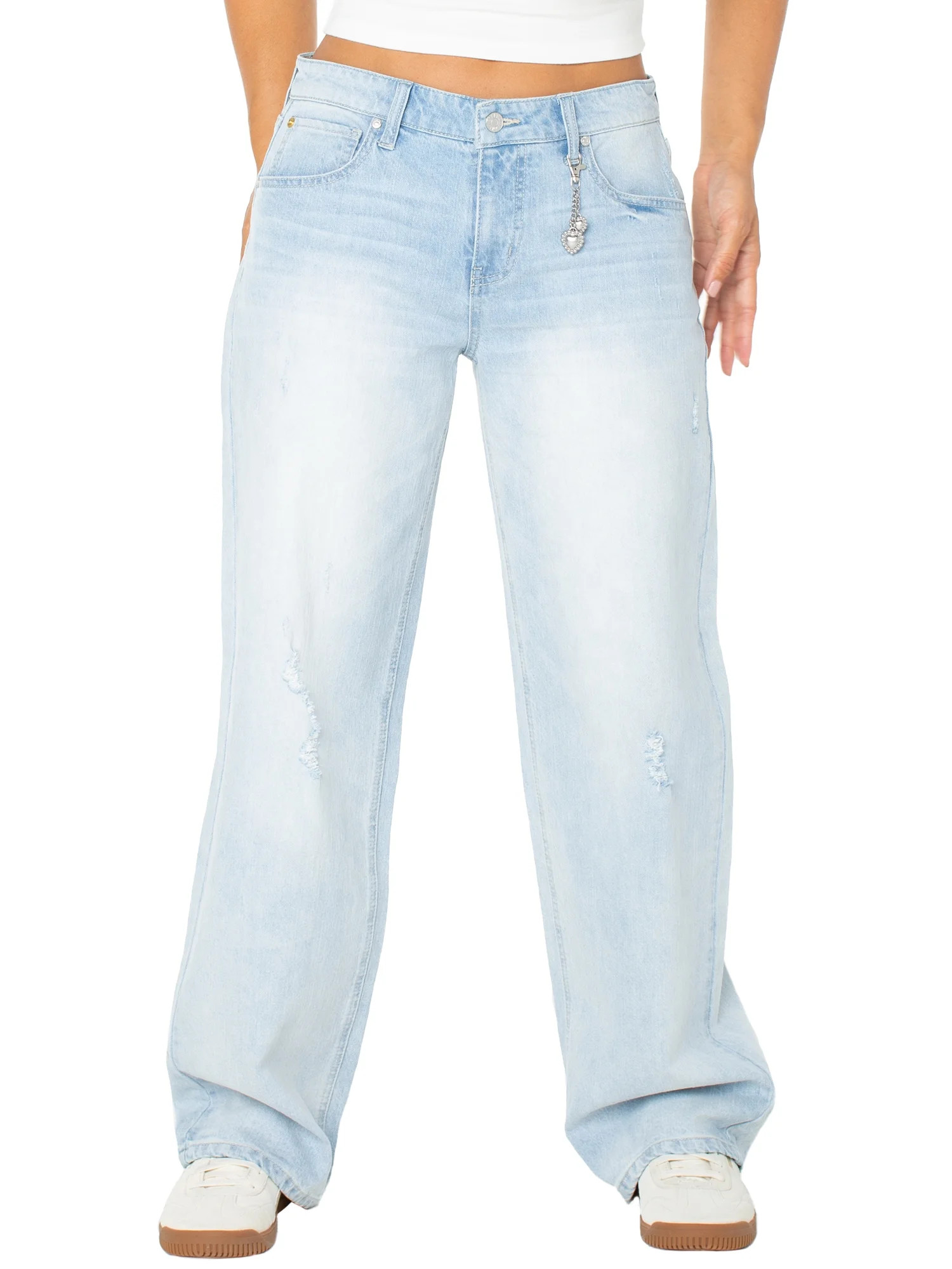 Celebrity Pink Women's and Women's Plus Low Rise Baggy Wide Leg Jeans, Sizes 1-24 | Walmart (US)