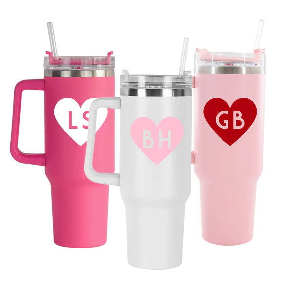 40 oz Heart Tumbler | Sprinkled With Pink