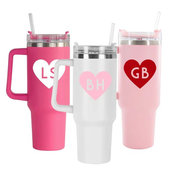 40 oz Heart Tumbler | Sprinkled With Pink