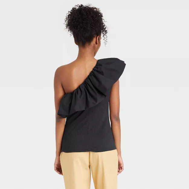 Women's Ruffle Elbow Sleeve One Shoulder Blouse - Who What Wear™ | Target