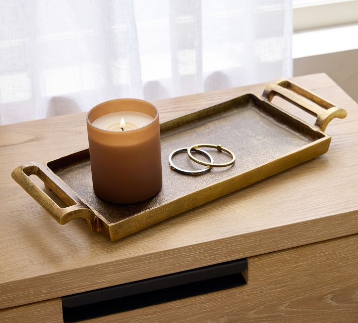 Metal Decorative Tray, Round, Gold | Pottery Barn (US)