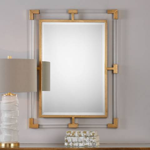 Uttermost Balkan Gold 28" x 37 3/4" Modern Luxe Wall Mirror | Lamps Plus