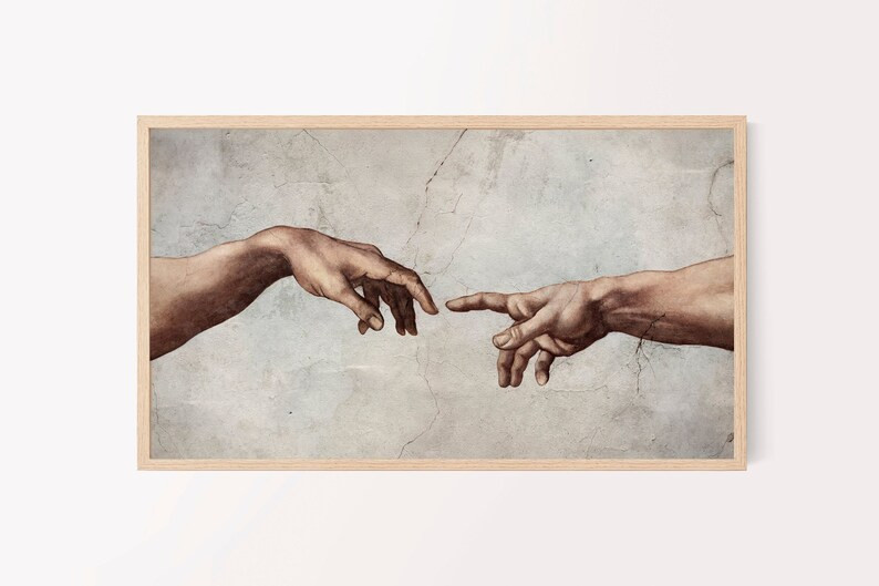 Samsung Frame TV Art |   Creation of Adam |  Tv Art Hands Reaching Creation of Adam | Samsung Tv ... | Etsy (US)