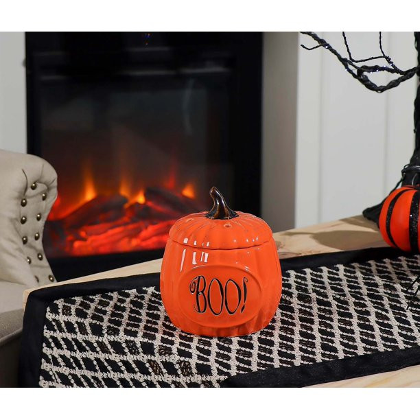 Way to Celebrate Halloween 5-Inch Ceramic Pumpkin Wax Warmer, Boo - Walmart.com | Walmart (US)