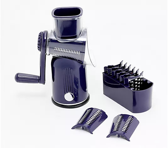 Fabio Viviani Rotarty Grater w/ 5 Blades & Storage Box - QVC.com | QVC