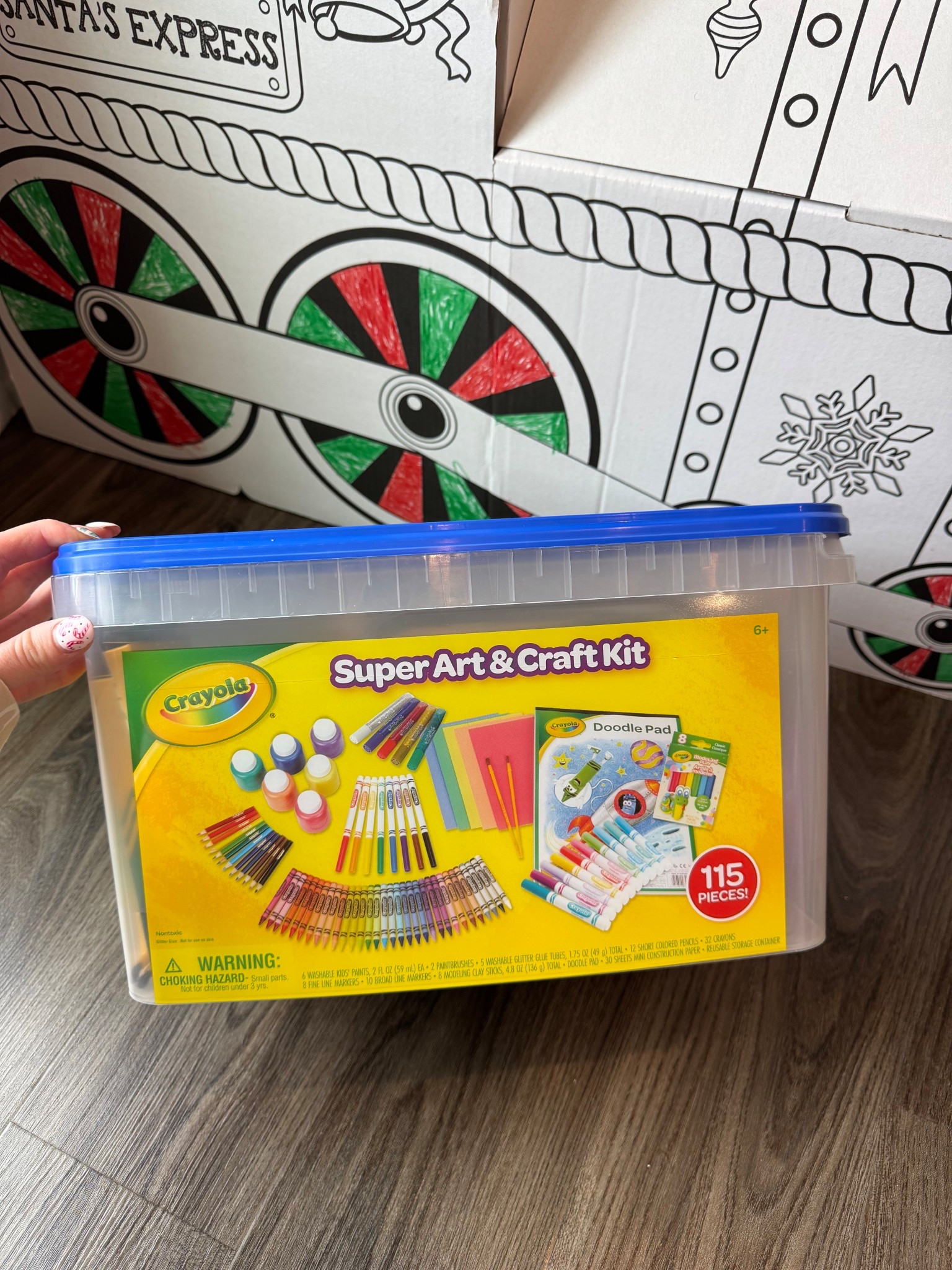 Super art and craft kit!! Def one of the best things the girls got! They love coloring all the time and this set came with so much! And love it even more everything goes back into the container 🙌🏼  this one is sold out so linking similar! 

#coloringset #crayolaset #toddlercrafts