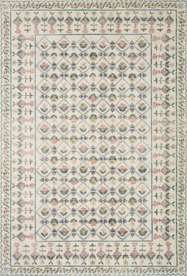 Eden feat. CloudPile (TM) Lattice (EDE-03) Ivory Printed Area Rug | Rugs Direct