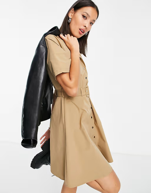Object Frigg shirt dress beige | ASOS (Global)