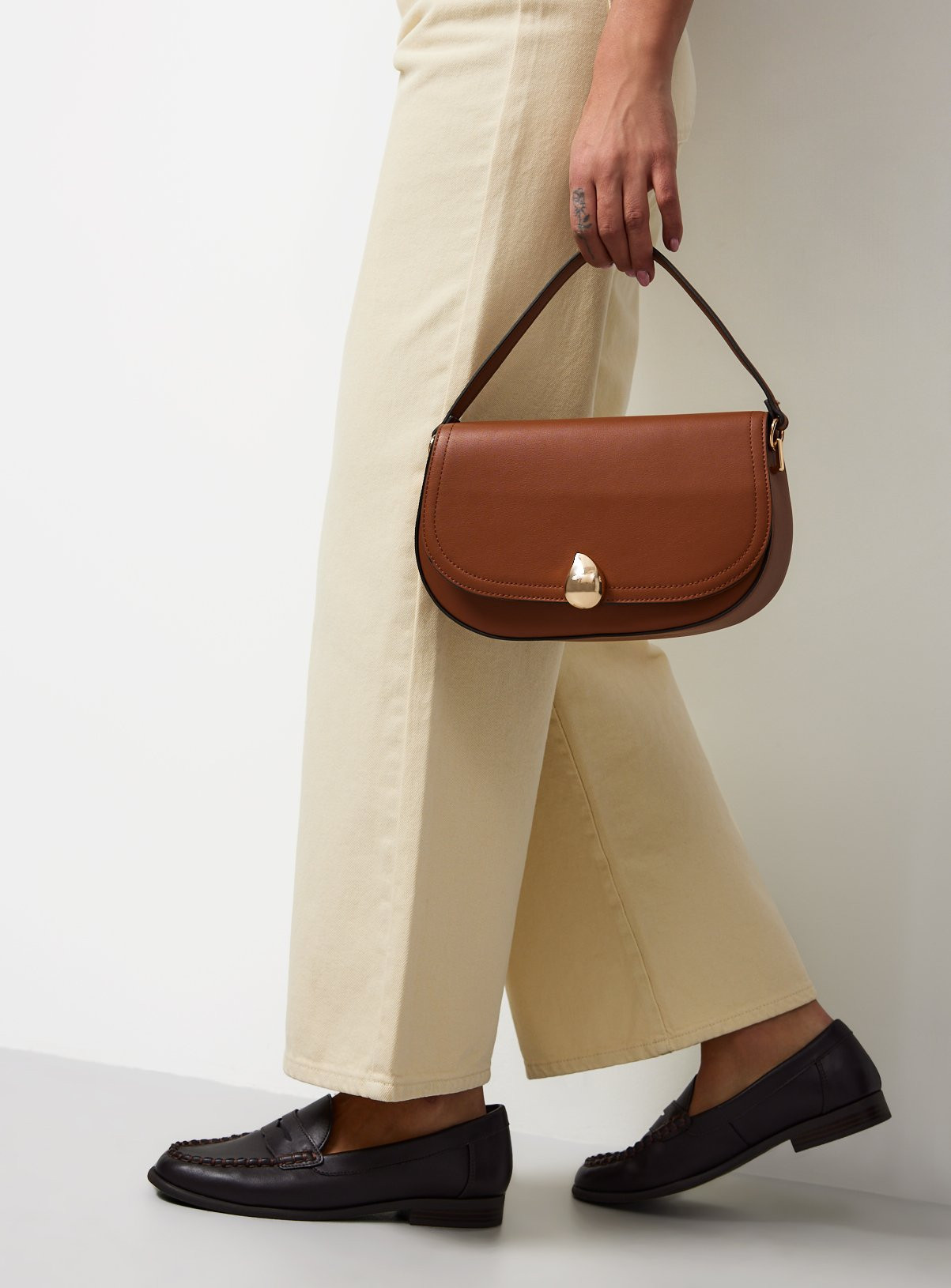 Tan Cross Body Satchel Bag One Size | Tu Clothing