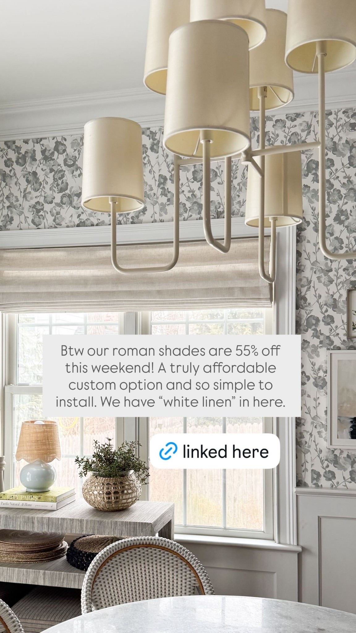 Our roman shades are on sale this weekend! Currently 55% off. I have these on several windows in our home and use them for client projects too! I have these “white linen” fabric here. 

#LTKSaleAlert #LTKSeasonal #LTKHome