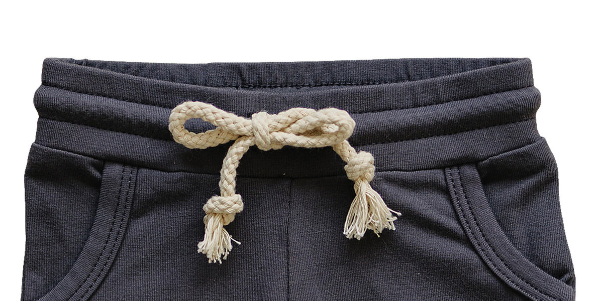 Slate Pocket Cotton Shorts | Mebie Baby