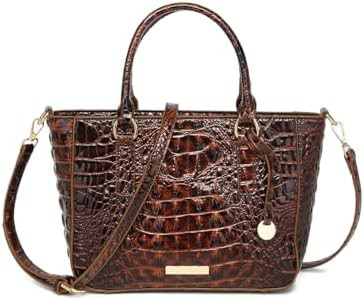 Makcr Joacbv Ladies Tote Leather Bags for Women Crocodile Embossed Zipper Satchel Purse Elegant C... | Amazon (US)