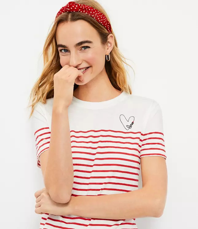 Heart Stripe Surf Tee | LOFT