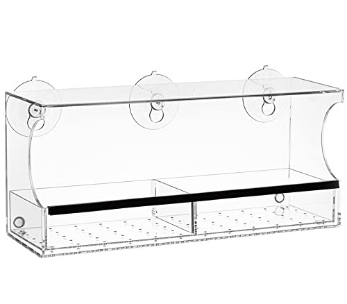 Nature's Hangout Clear Window Bird Feeder Weatherproof Bird House, Window Bird Feeders with Strong S | Amazon (US)