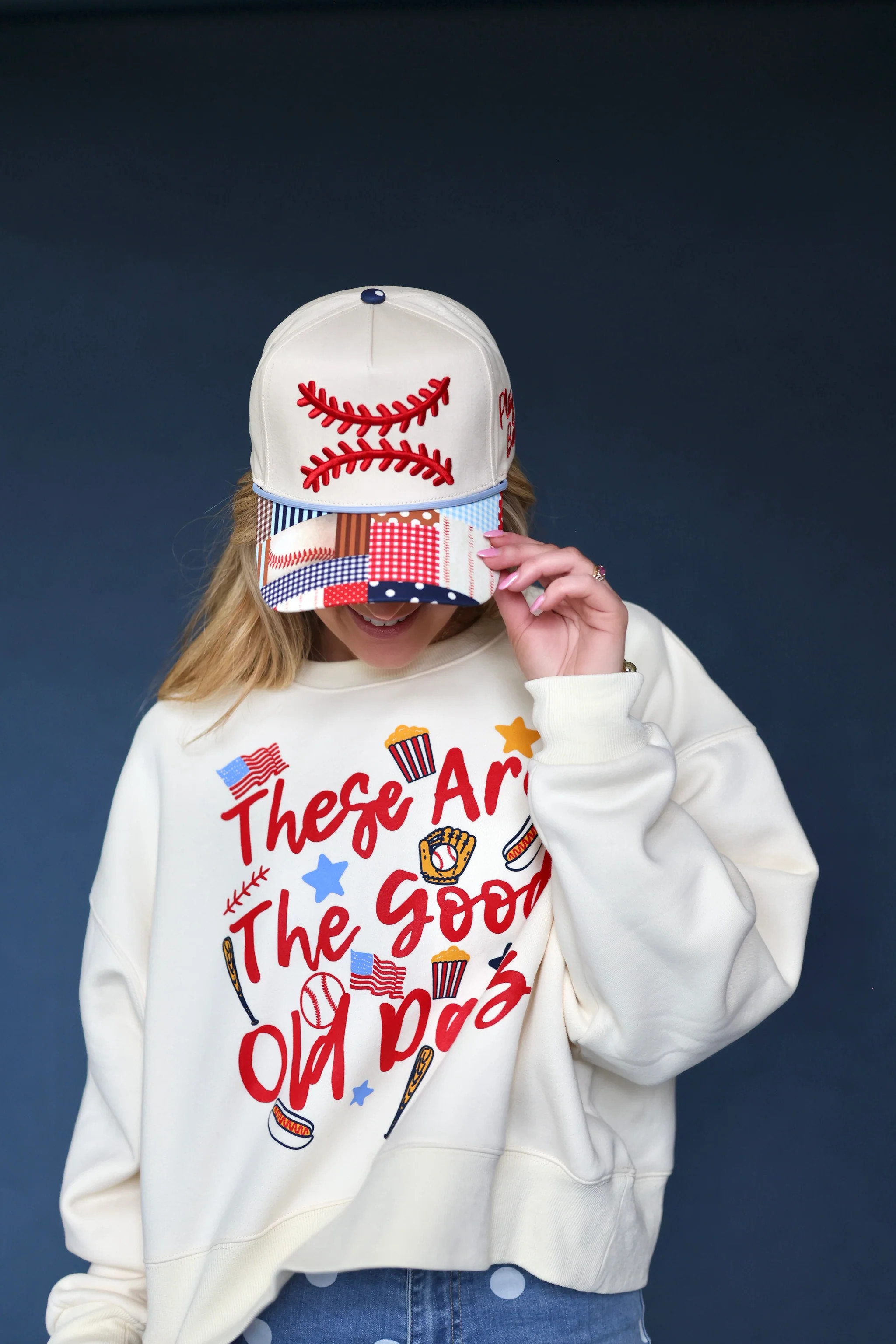 Baseball Laces Patch Bill Hat-Pre Order | Poppy & Pine