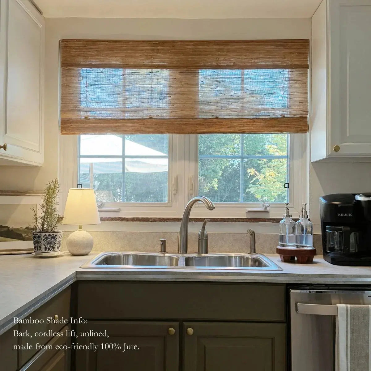 Natural Jute Bamboo Woven Shade - Bark | TWOPAGES