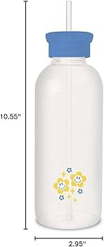 Studio Oh! New Glass Water Bottle with Straw 25oz, Reusable Cute Glass Bottle Eco Friendly, Shatt... | Amazon (US)