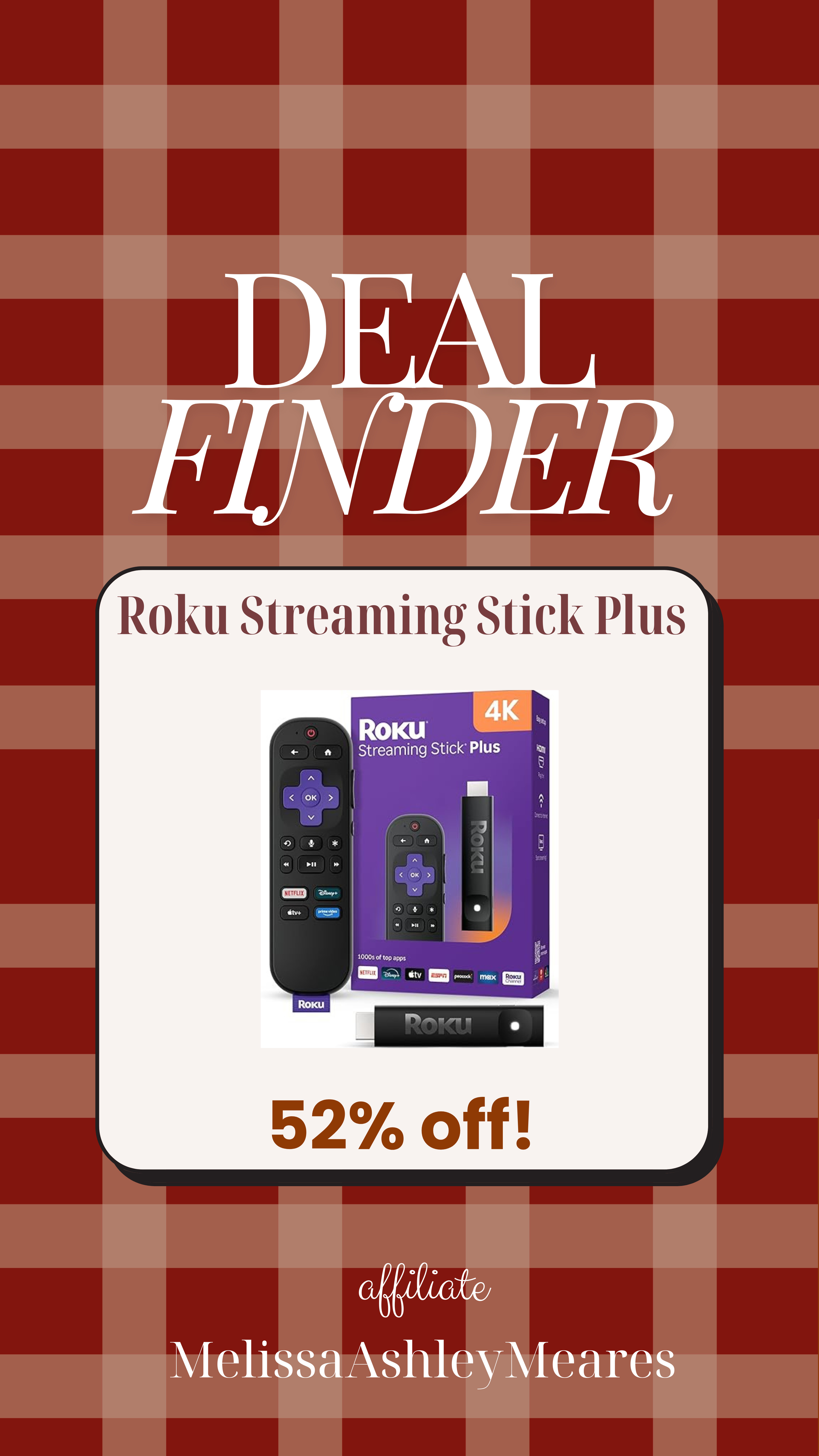 The Roku Streaming Stick Plus is 52% off today!! 🔥
I’ve been using mine for a while now and honestly… I like it way better than Apple TV. It’s faster, simpler, and this price is unbeatable.

#DealFinder #Roku #StreamingStick #SaleAlert #SmartHome 

 #LTKGiftGuide #LTKHome #LTKSaleAlert