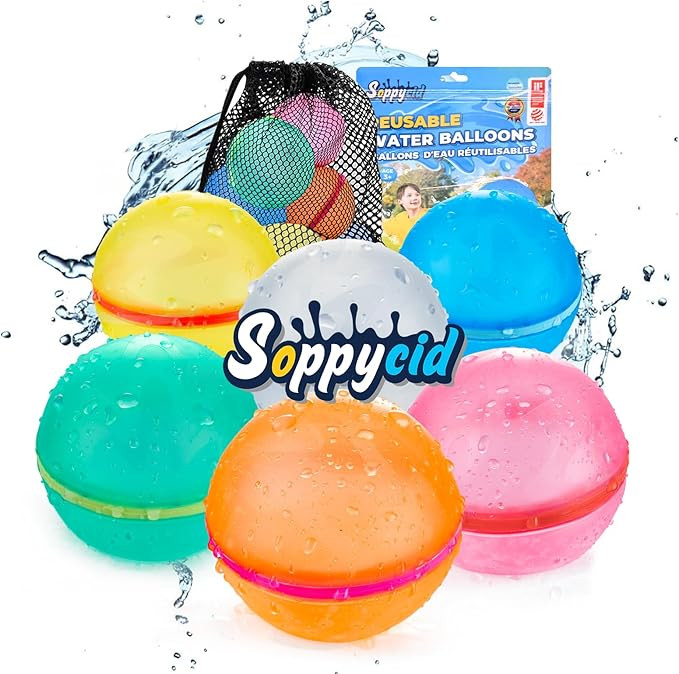 6 PCS Reusable Water Balloons, Refillable Magnetic Water Balls for Outdoor Games, Self Sealing Wa... | Amazon (US)