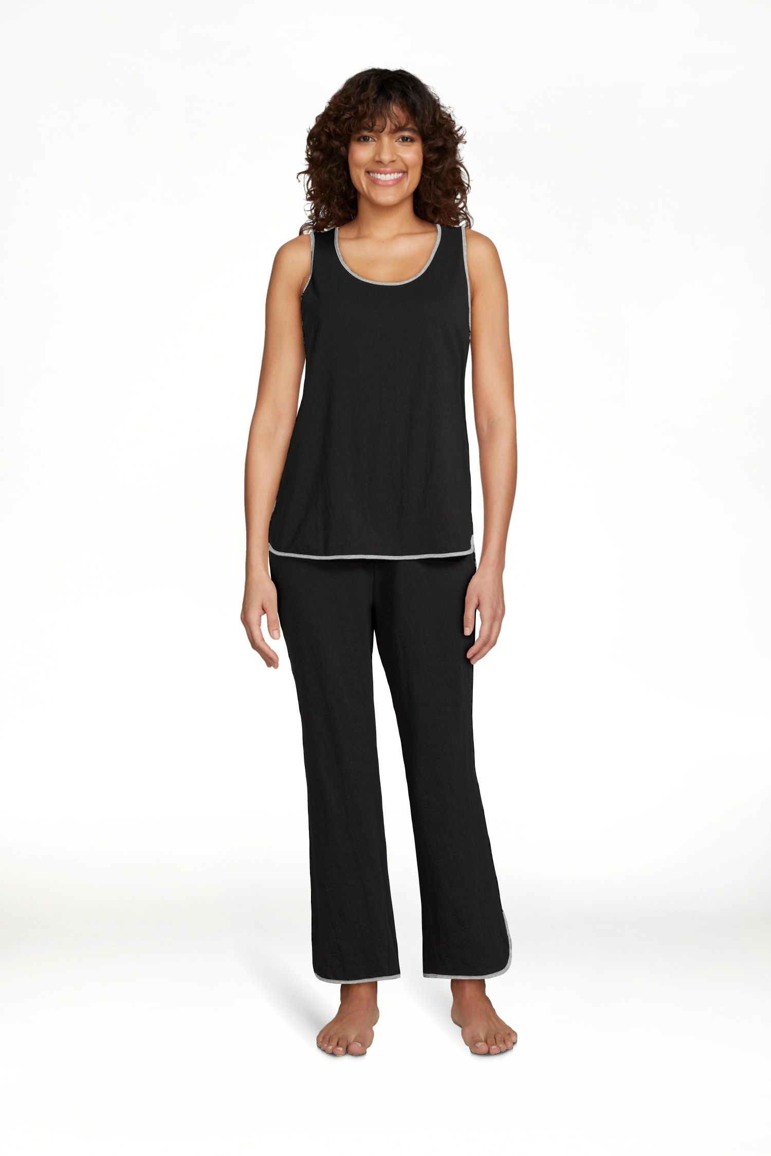 Joyspun Women's Cotton Blend Tank Top and Pants Pajama Set, 2-Piece, Sizes S to 3X | Walmart (US)