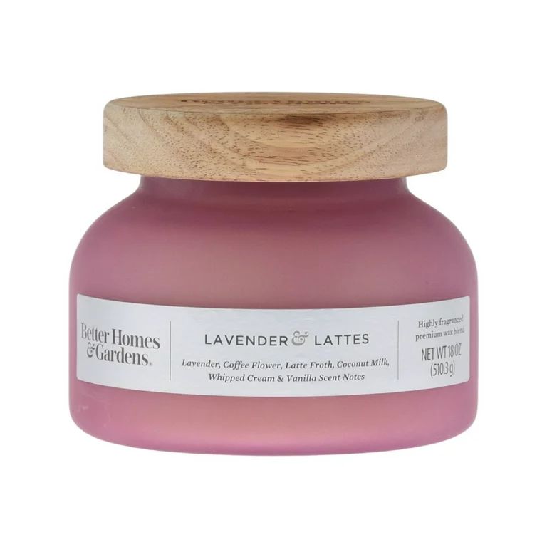 Better Homes & Gardens Lavender & Lattes 18oz Scented 2-Wick Candle | Walmart (US)