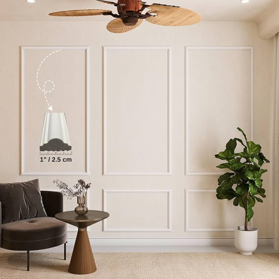 Peel and Stick Wall Molding Kit – Pre-Cut & Primed Trim Package, DIY Self-Adhesive Wainscoting ... | Amazon (US)