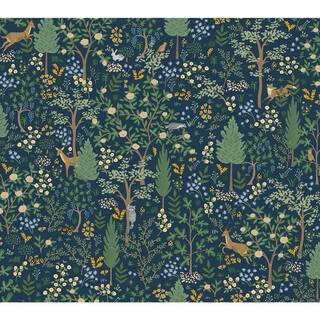 RIFLE PAPER CO. Woodland Navy Peel and Stick Wallpaper PSW1547RL - The Home Depot | The Home Depot