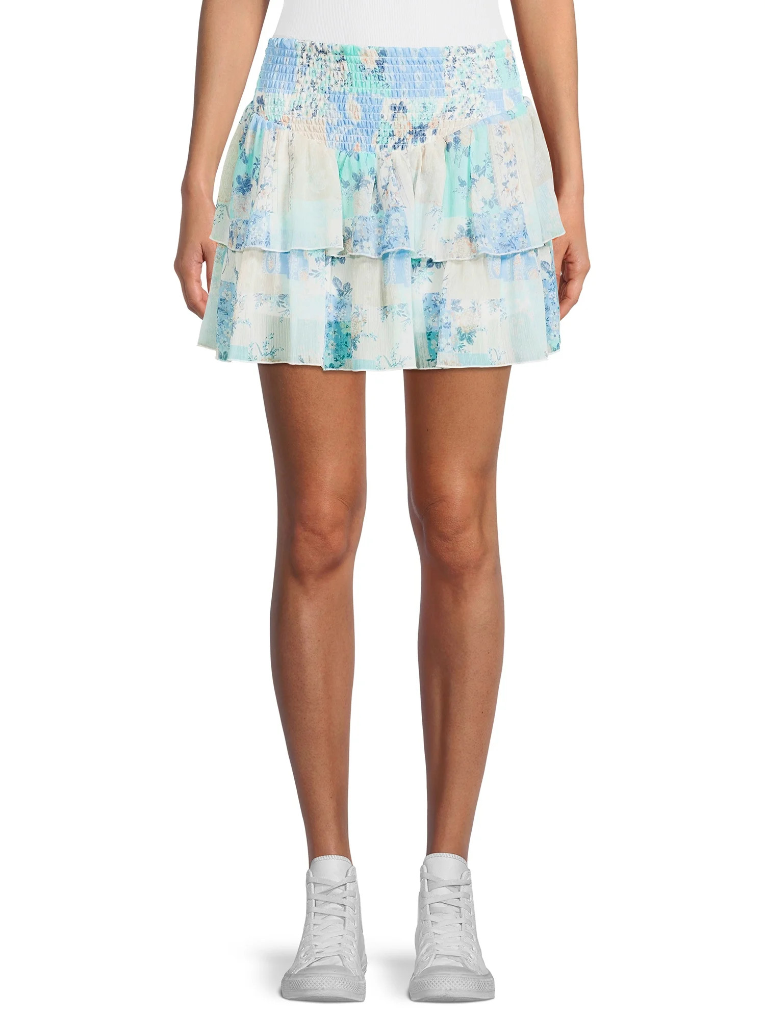 Madden NYC Women's Smocked Double Ruffle Skort | Walmart (US)