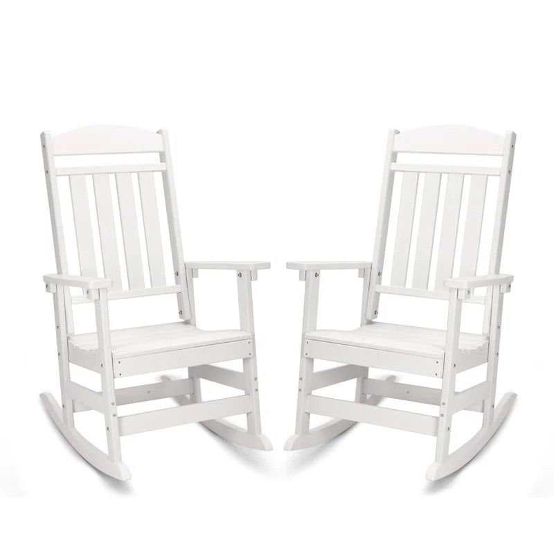 Oxing HDPE Outdoor Rocking Chair (Set of 2) | Wayfair North America