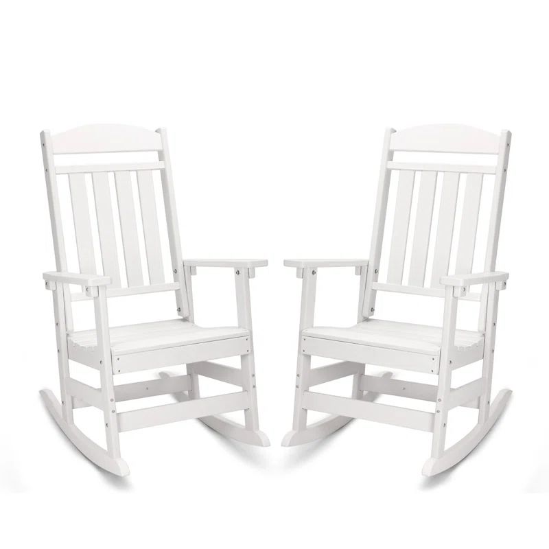 Oxing HDPE Outdoor Rocking Chair (Set of 2) | Wayfair North America