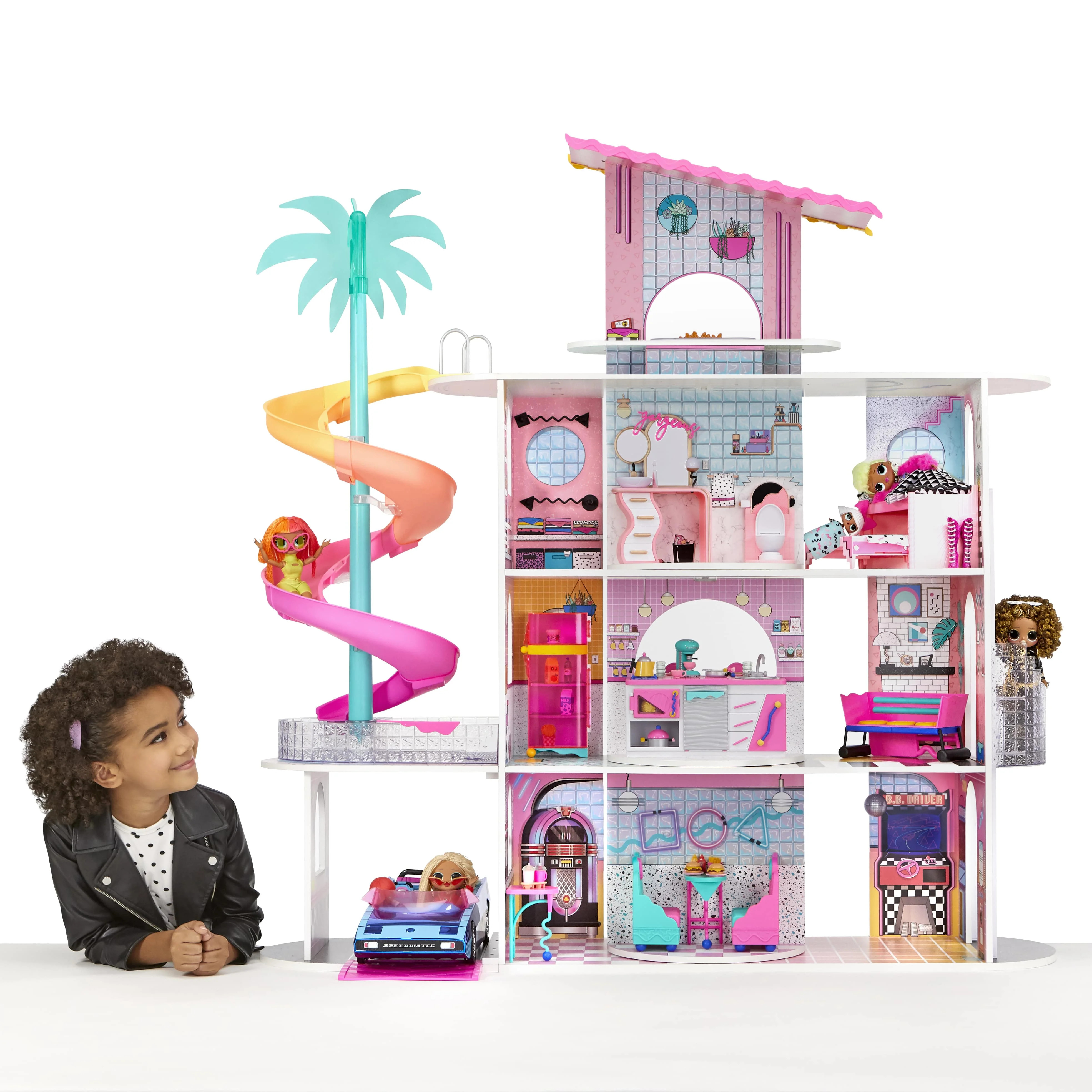 LOL Surprise OMG House of Surprises New Real Wood Dollhouse 85+ Surprises 4 Floors Doll House 10 ... | Walmart (US)