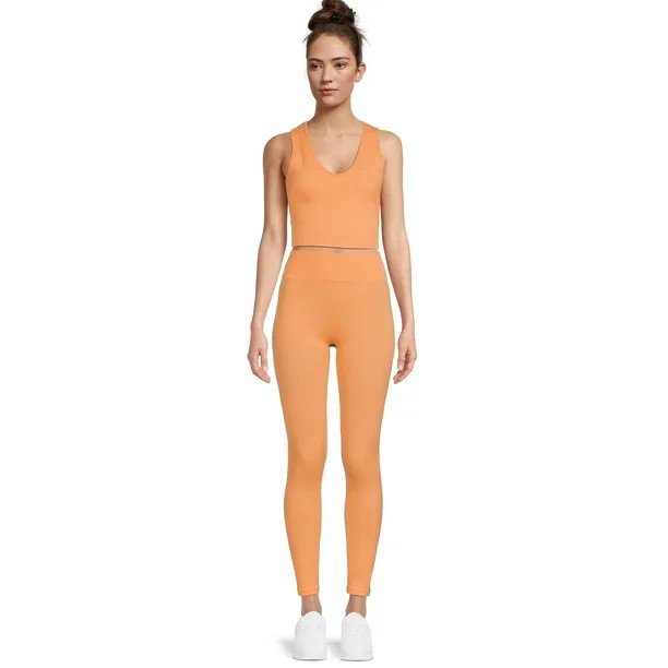 No Boundaries Juniors Seamless Tank Top and Leggings Set, 2-Piece | Walmart (US)