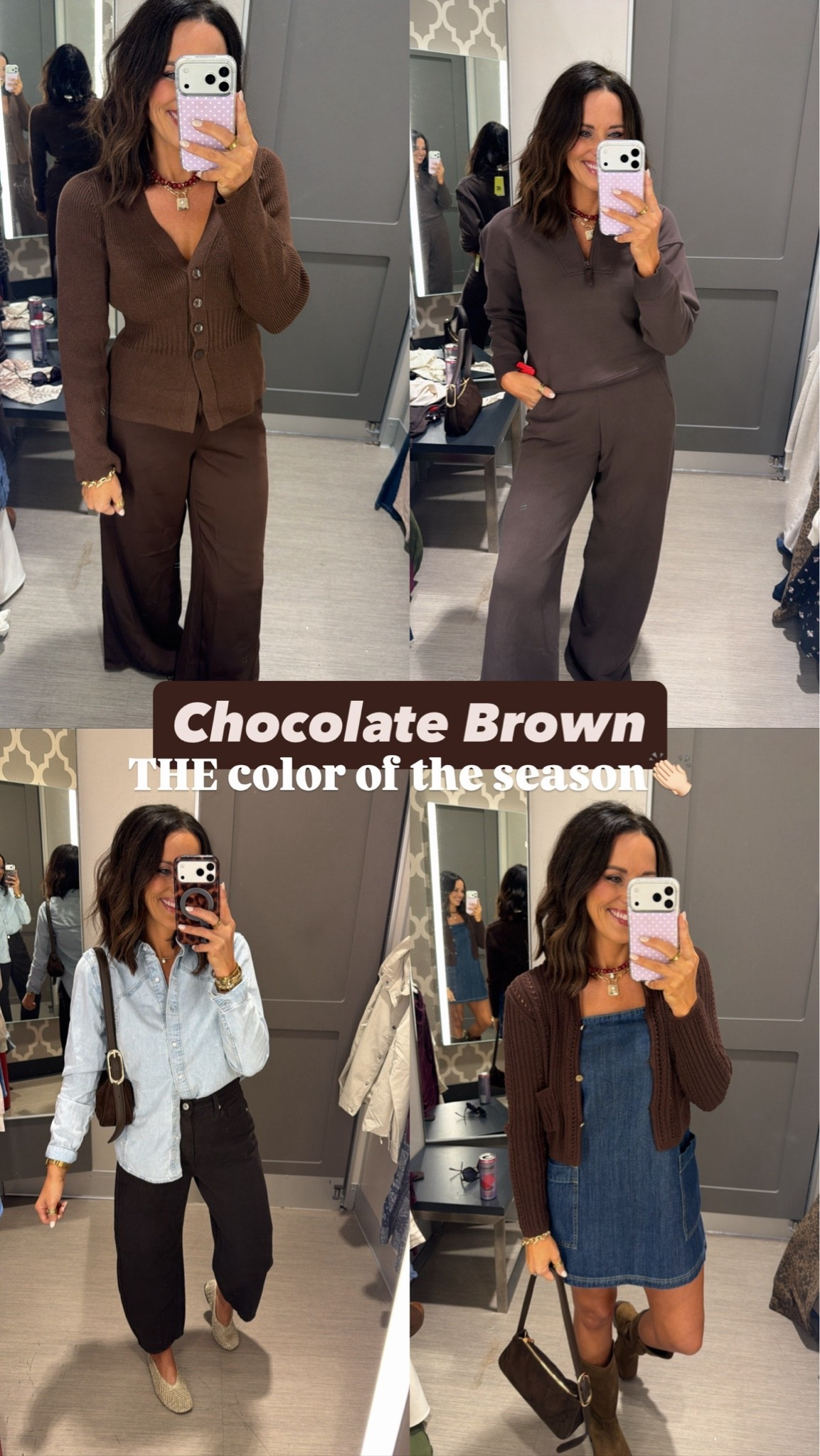 Target really understood the chocolate brown trend 🤎👏🏻 these outfits are giving expensive fall wardrobe without the expensive price tag. So many good pieces! 
Wearing a size small in both pants and xs in the tops &  the dress and I got a size 4. 
@Target 

#TargetStyle #TargetFinds #TargetFashion #FallFashion #FallOutfits #AffordableFashion #BudgetFriendlyFashion #LTKCreator #LTKStyle #FashionFinds

#LTKPetite #LTKOver40 #LTKSeasonal